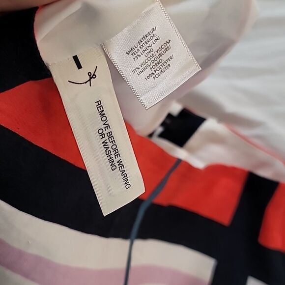 Ann Taylor Picnic Stripe Ruffle Hem Linen Blend Skirt - Picture 9 of 9